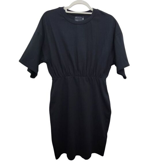 Asos Design Black Bodycon Mini T-Shirt Dress Size 8 - Picture 1 of 7